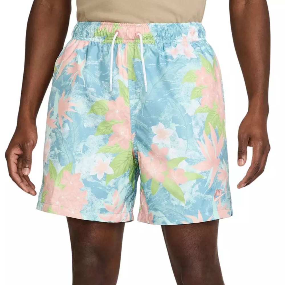 Nike Men’s Light Blue Floral Swim Trunks